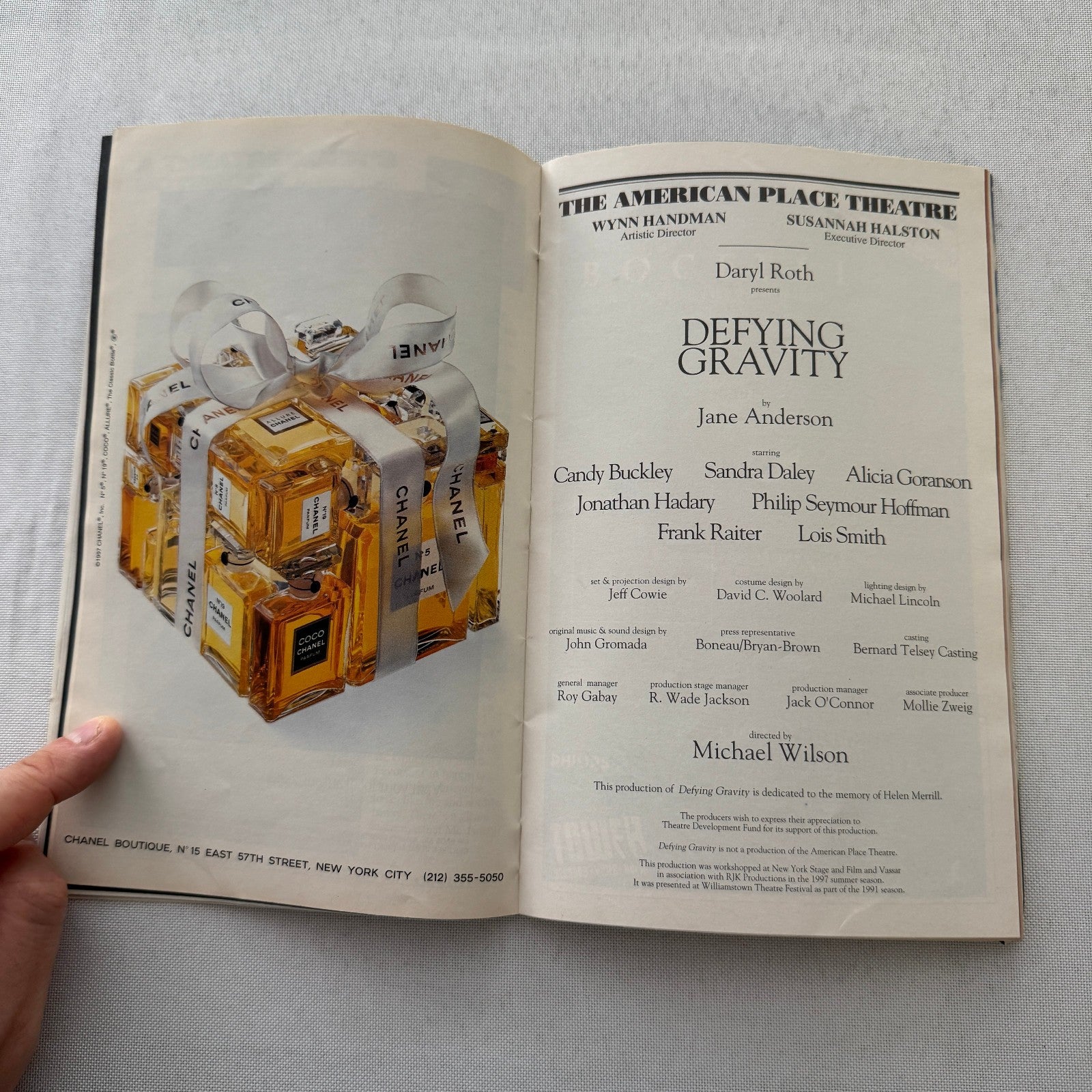 Defying Gravity Cast Signed Theater Playbill Autographed Signature 1997