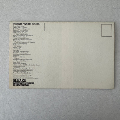 Vintage Subaru Car Sales Brochure Catalog GF Hardtop DL Wagon Sedan Automobile