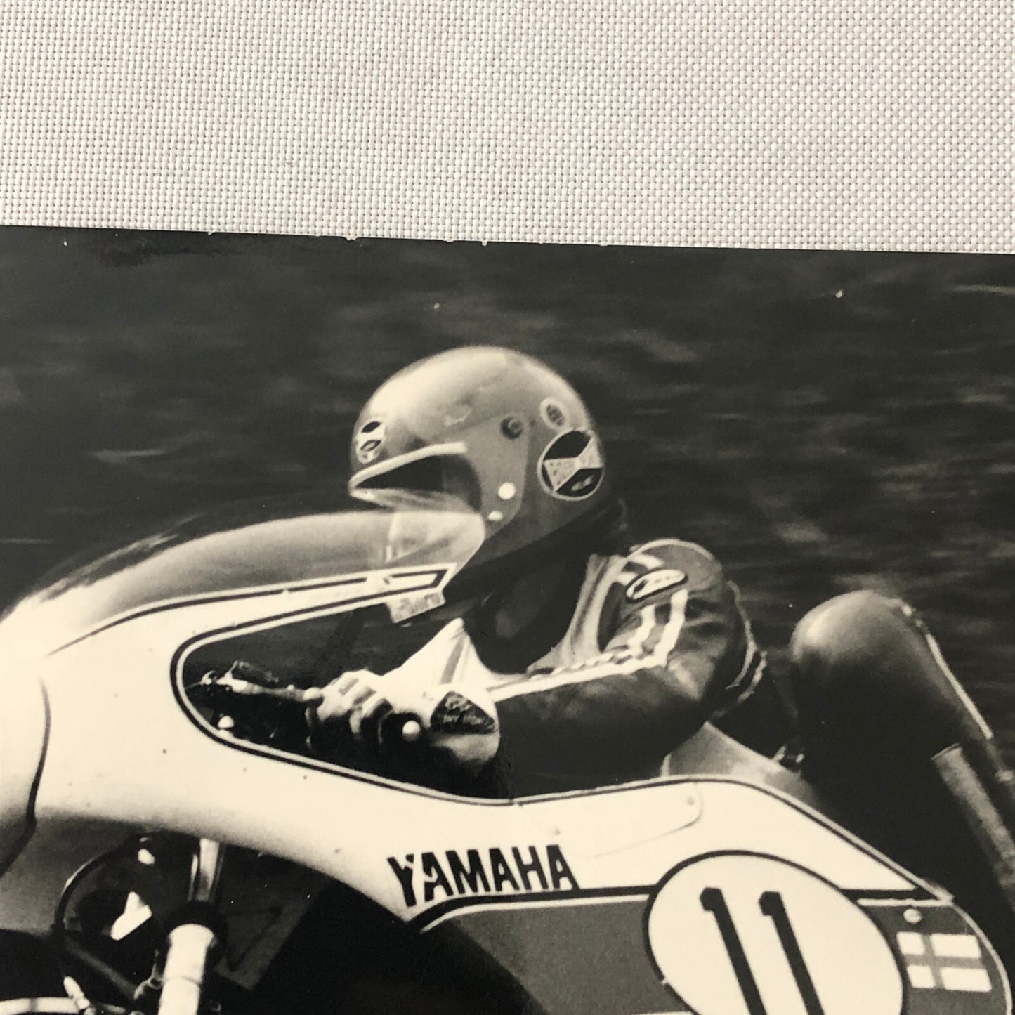 Vintage Motorcycle Racing Photo photograph Yamaha Race Bike Rider