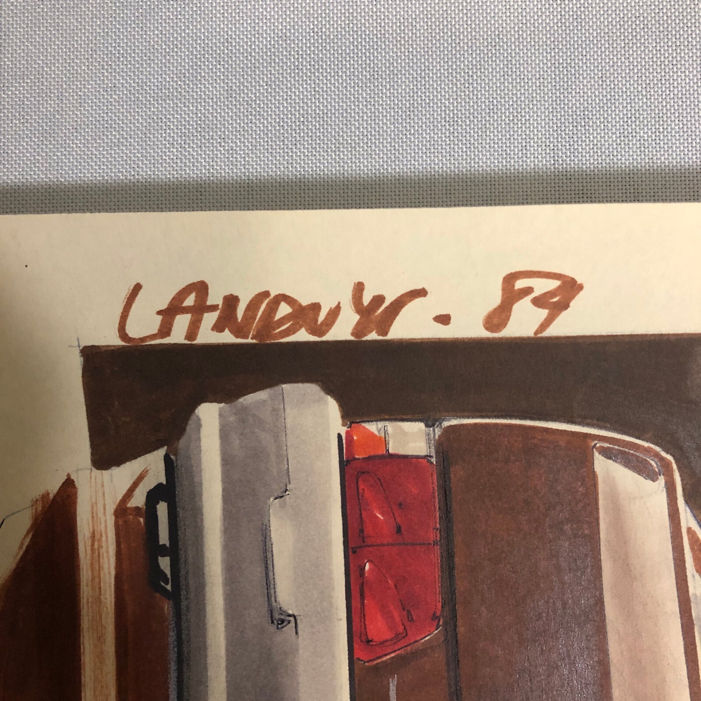 Styling Concept Car Illustration Art Drawing Sketch Vintage LANDUYT 1984