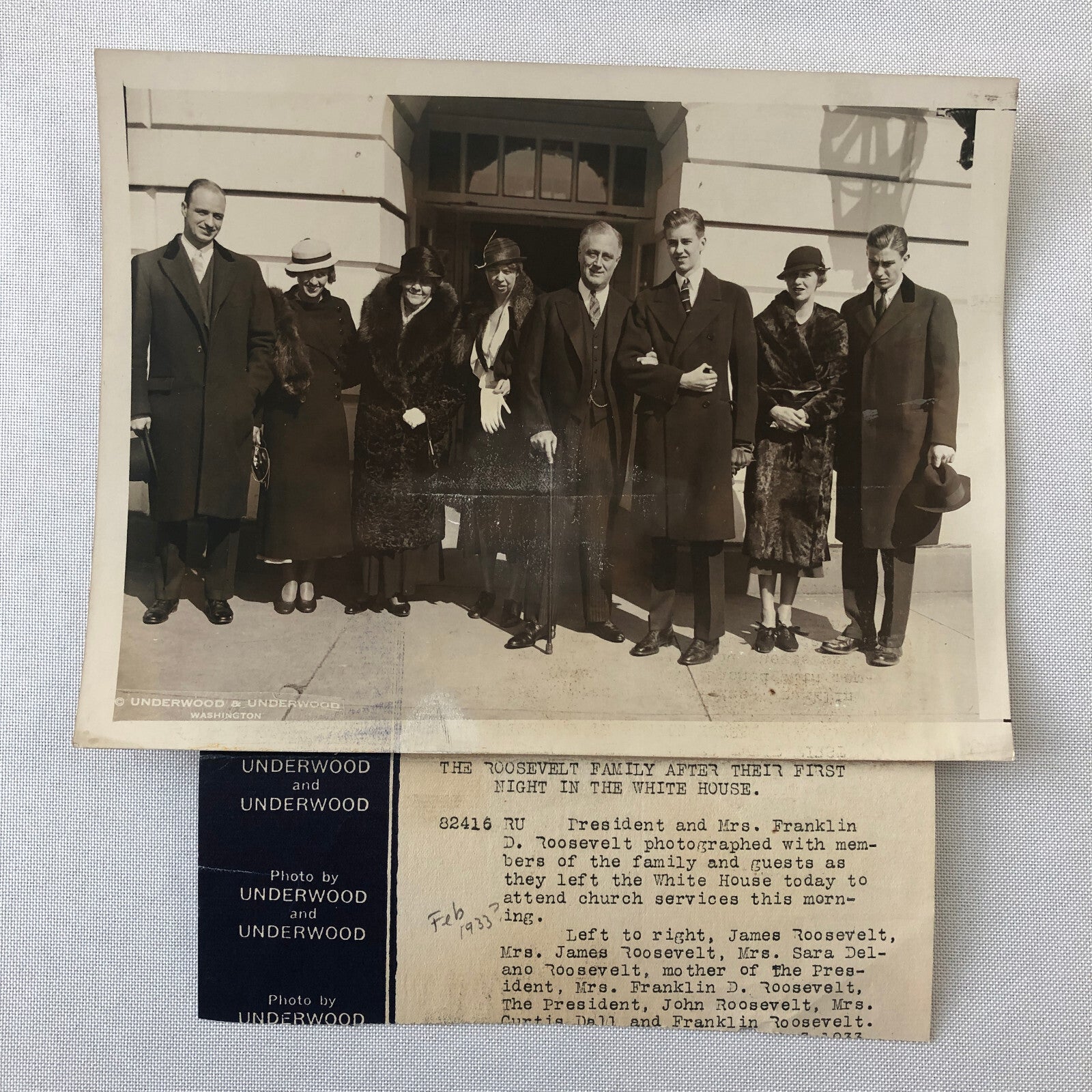Press Photo Photograph President Franklin Roosevelt Eleanore Roosevelt Family