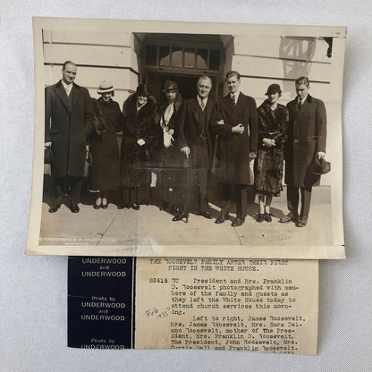 Press Photo Photograph President Franklin Roosevelt Eleanore Roosevelt Family