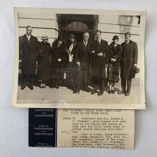 Press Photo Photograph President Franklin Roosevelt Eleanore Roosevelt Family
