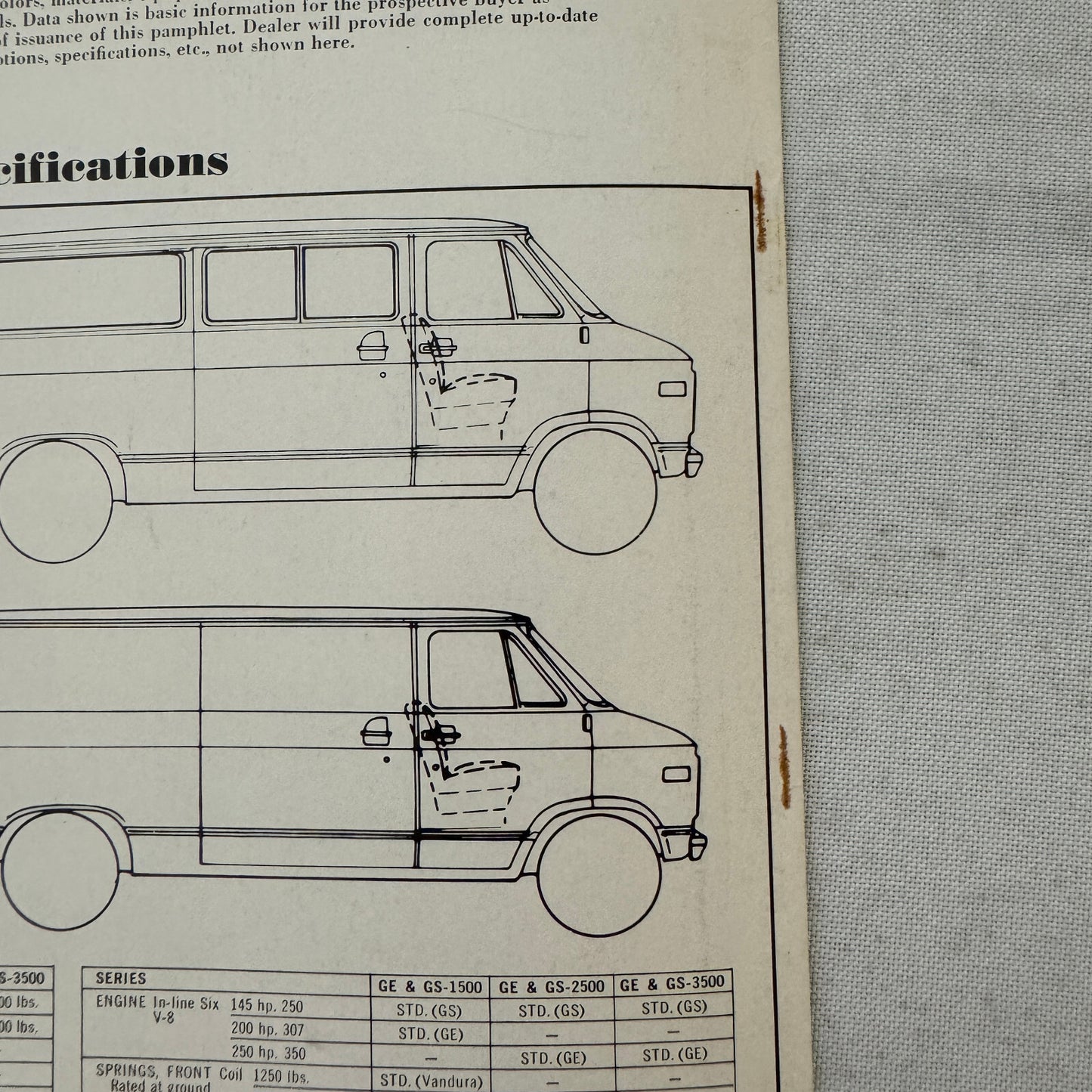 GMC Rally and Vandura Van Sales Brochure Catalog Advertising