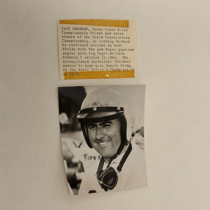 Vintage Racing Photo Jack Brabham Driver Repco Photograph Caption Motorsport