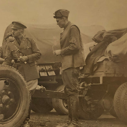 Press Photo Photograph Army First Motorized Artillery Ford Truck Military 1933
