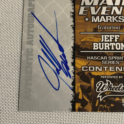 2010 Wheels Main Event Marks Jeff Burton NASCAR Signed Auto Autograph Card /54
