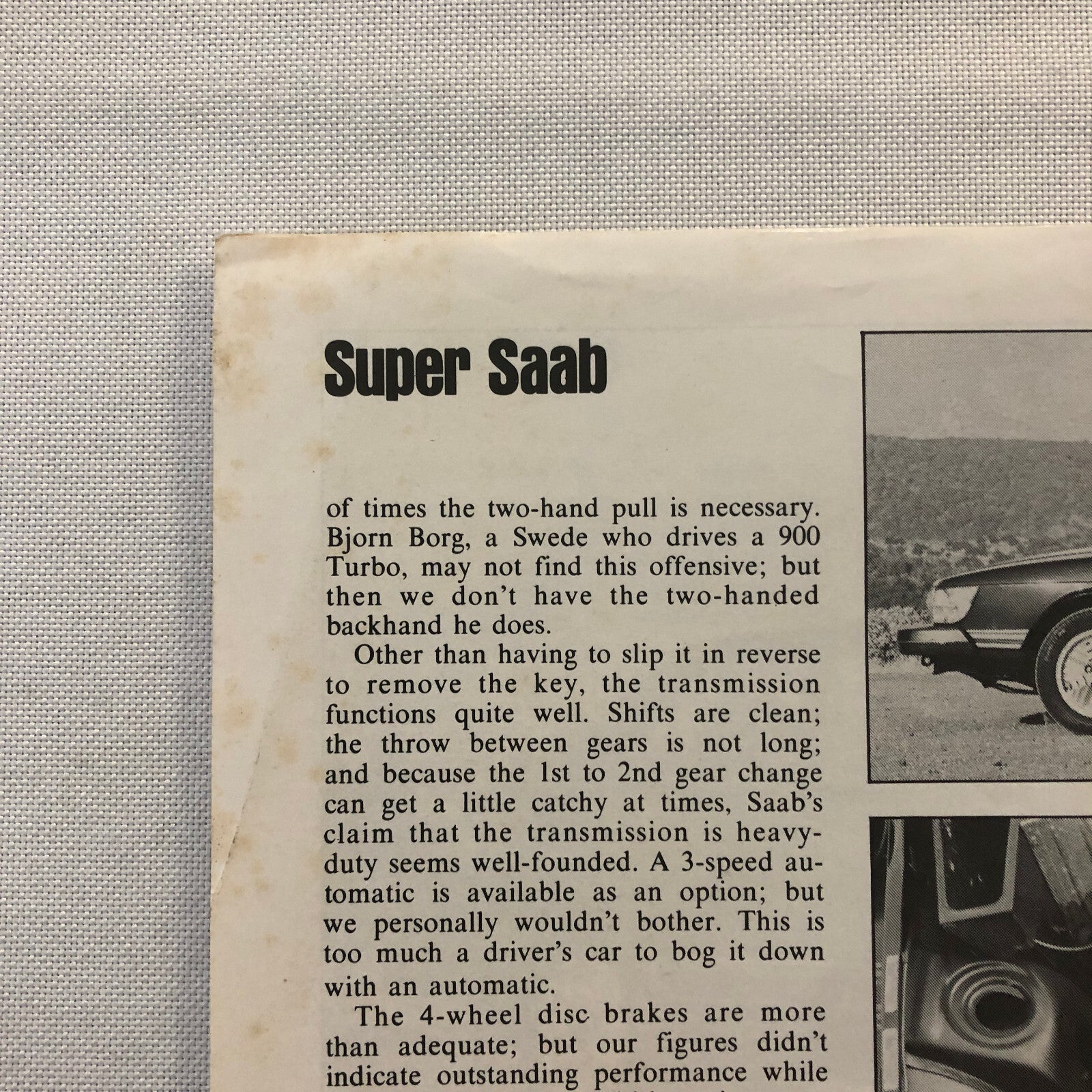 Vintage Saab 900 Road Test Sales Brochure Catalog