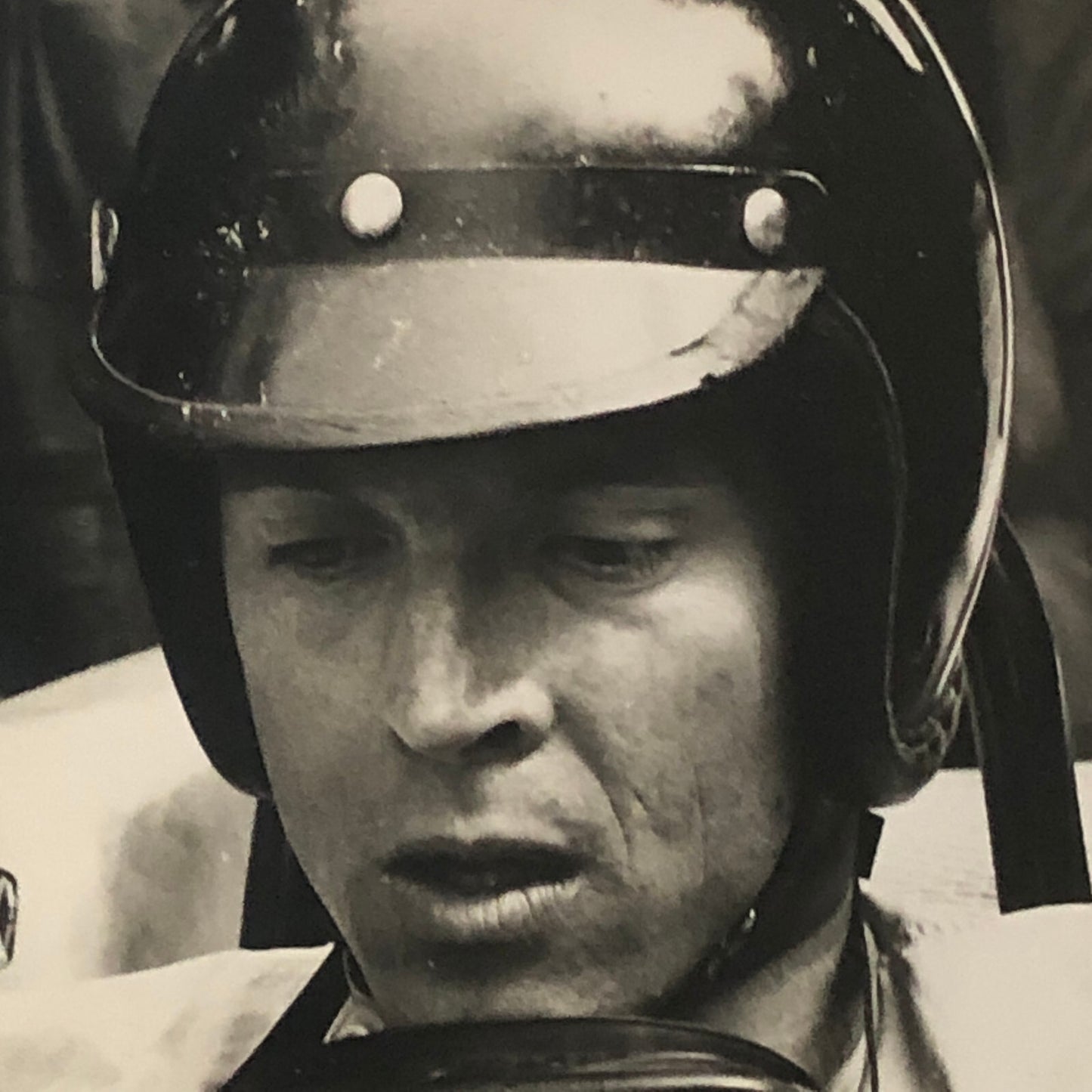 Racing Car and Driver Photo Photograph Print Vintage