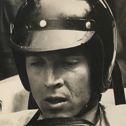 Racing Car and Driver Photo Photograph Print Vintage