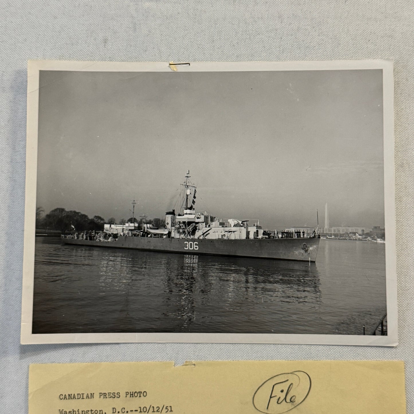Vintage Royal Canadian Navy Military Ship HMCS Swansea Boat Visits Washington