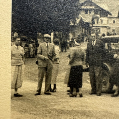 Vintage Photograph Photo Print People with Car Automobile European