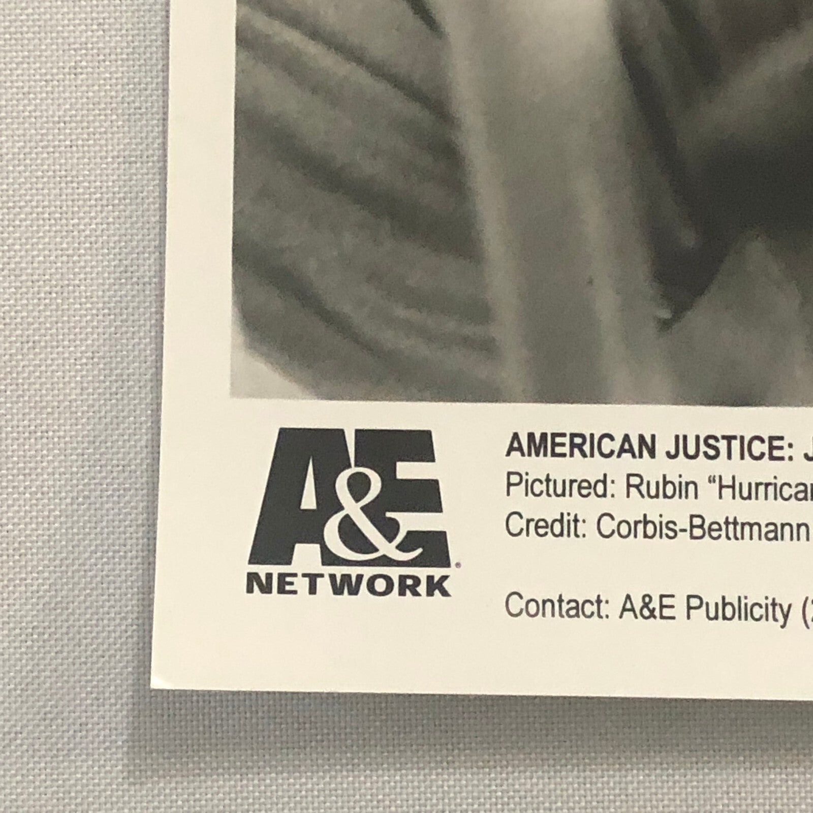 Rubin Hurricane Carter A&E Television Press Photo Photograph American Justice