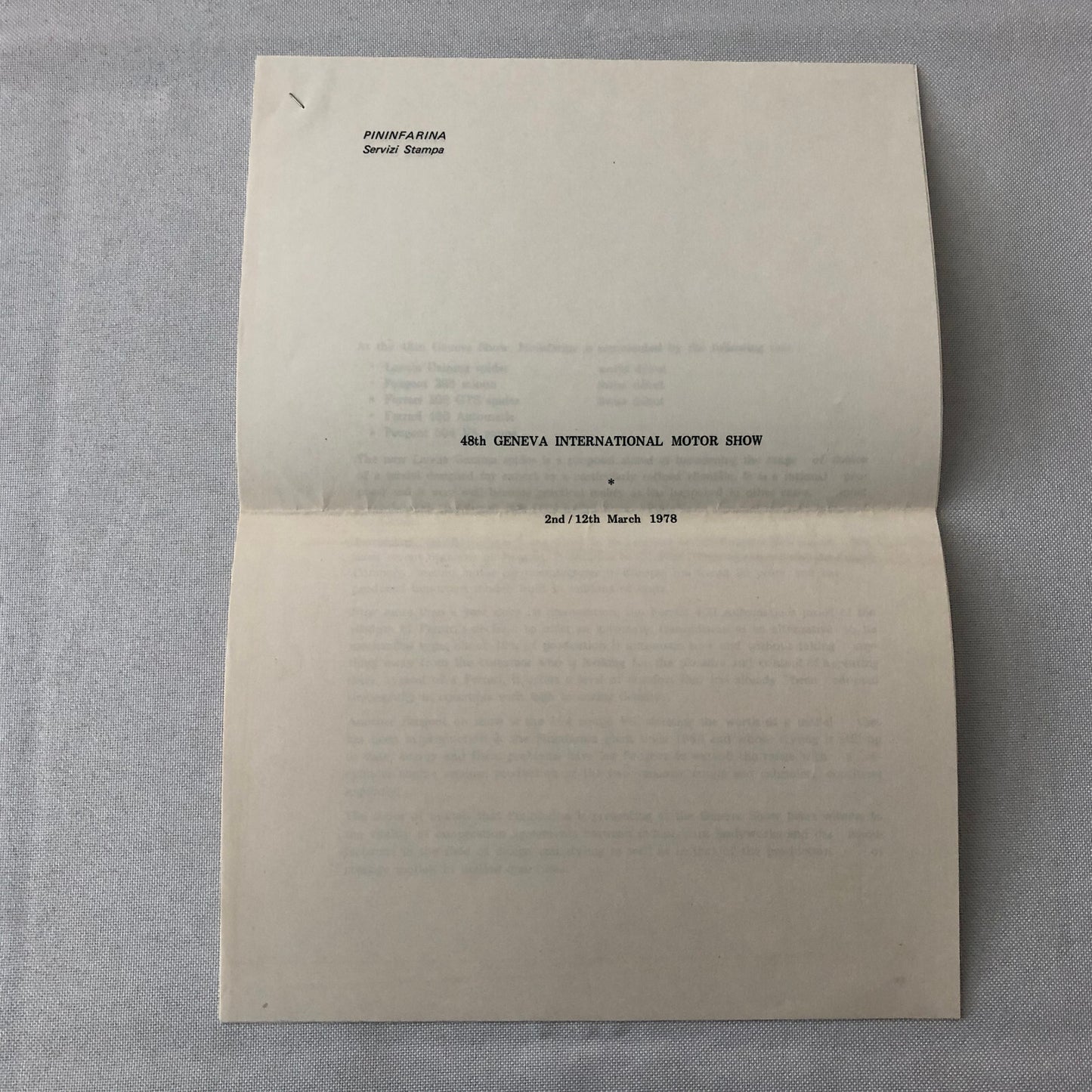 1978 Pininfarina Design Press Kit Photos Lancia Gamma Ferrari 308 400 504 +