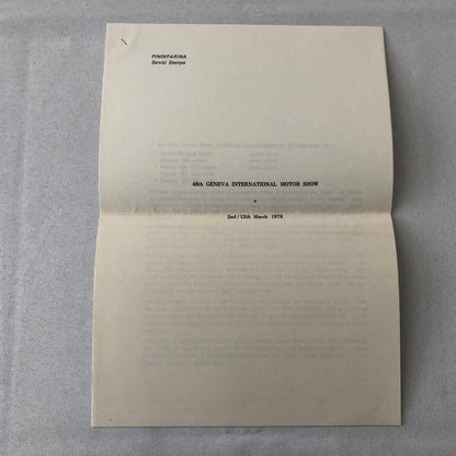 1978 Pininfarina Design Press Kit Photos Lancia Gamma Ferrari 308 400 504 +