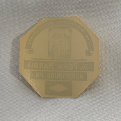 Vintage Travel Luggage Label The Penn Harris Hotel Harrisburg Pennsylvania PA