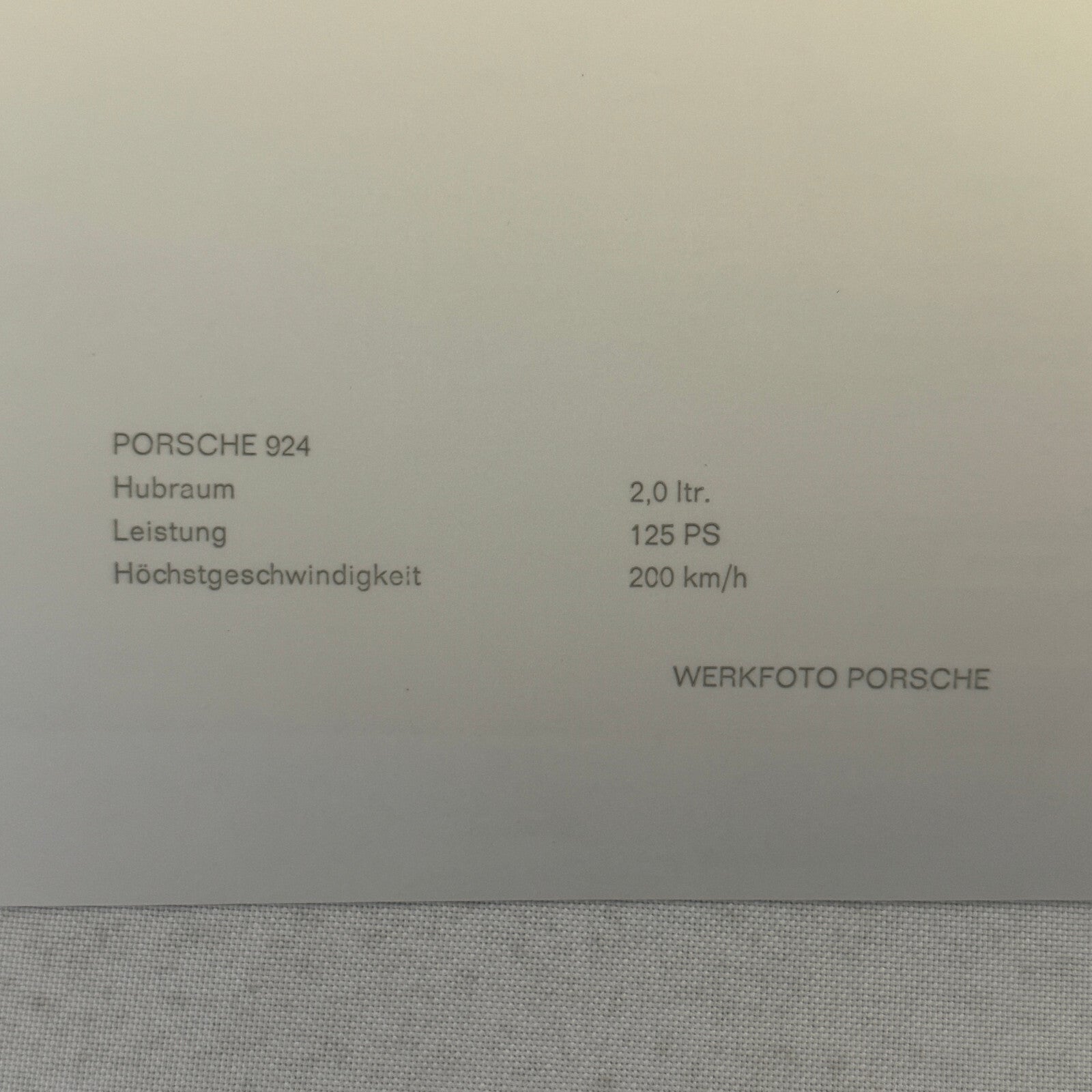 Porsche 924 Car Factory Press Photo Photograph Vintage