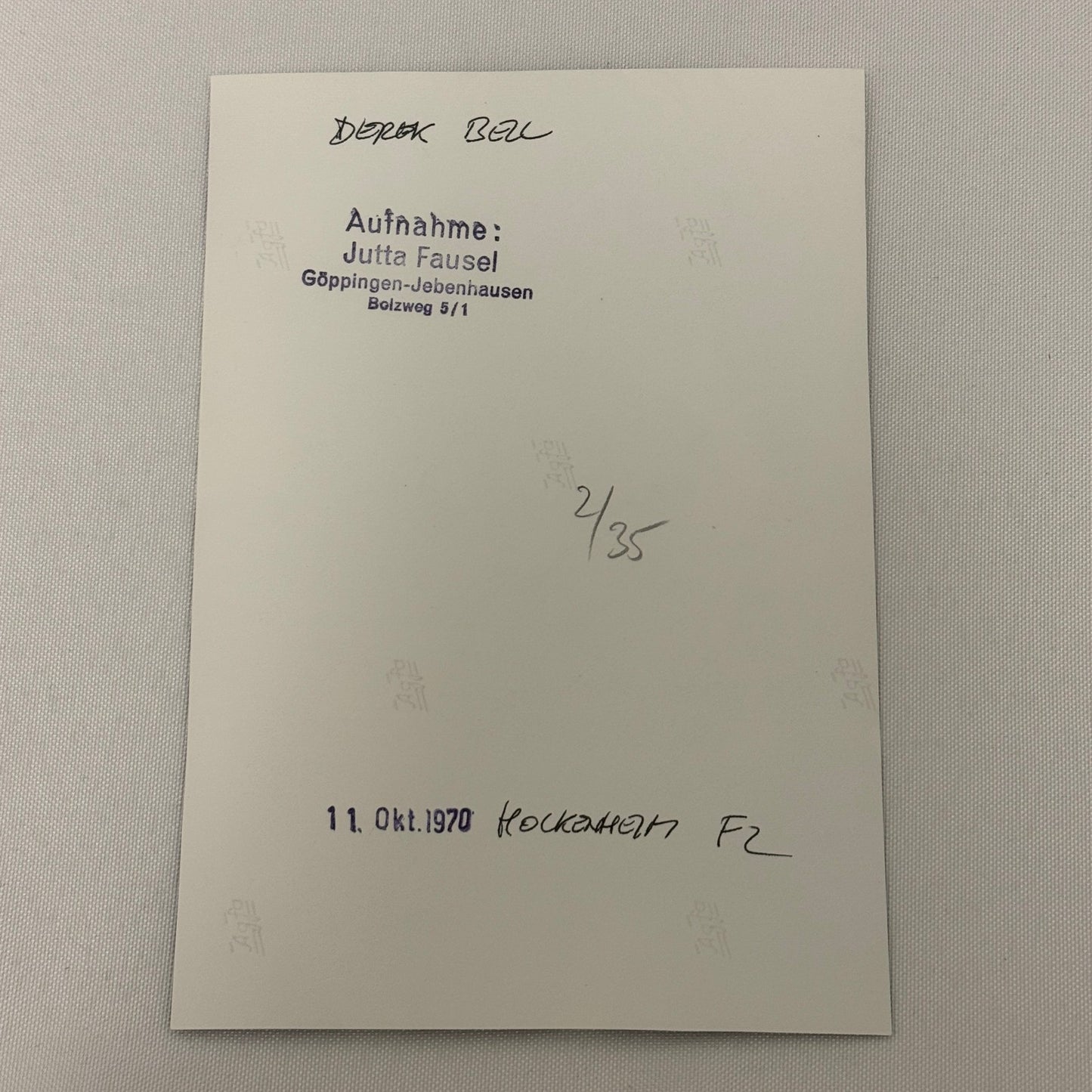 Vintage Racing Photo 1970 Hockenheim F2 Race Derek Bell Driver Motorsport