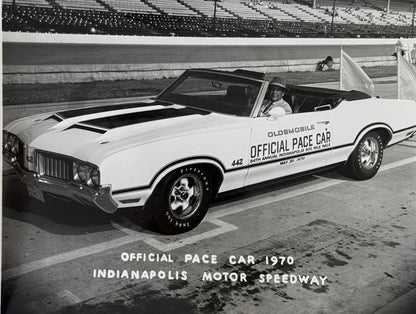 Vintage Indy 500 Racing Photo 1970 Oldsmobile Official Pace Car Photograph