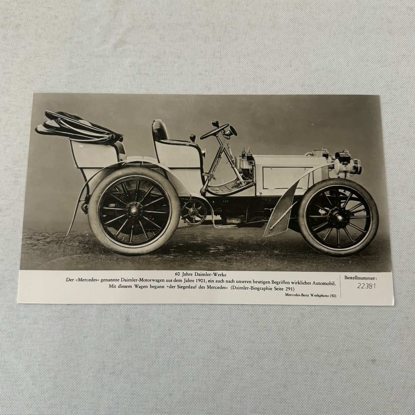 1901 Daimler Car Mercedes Benz Factory Press Photo Photograph Vintage