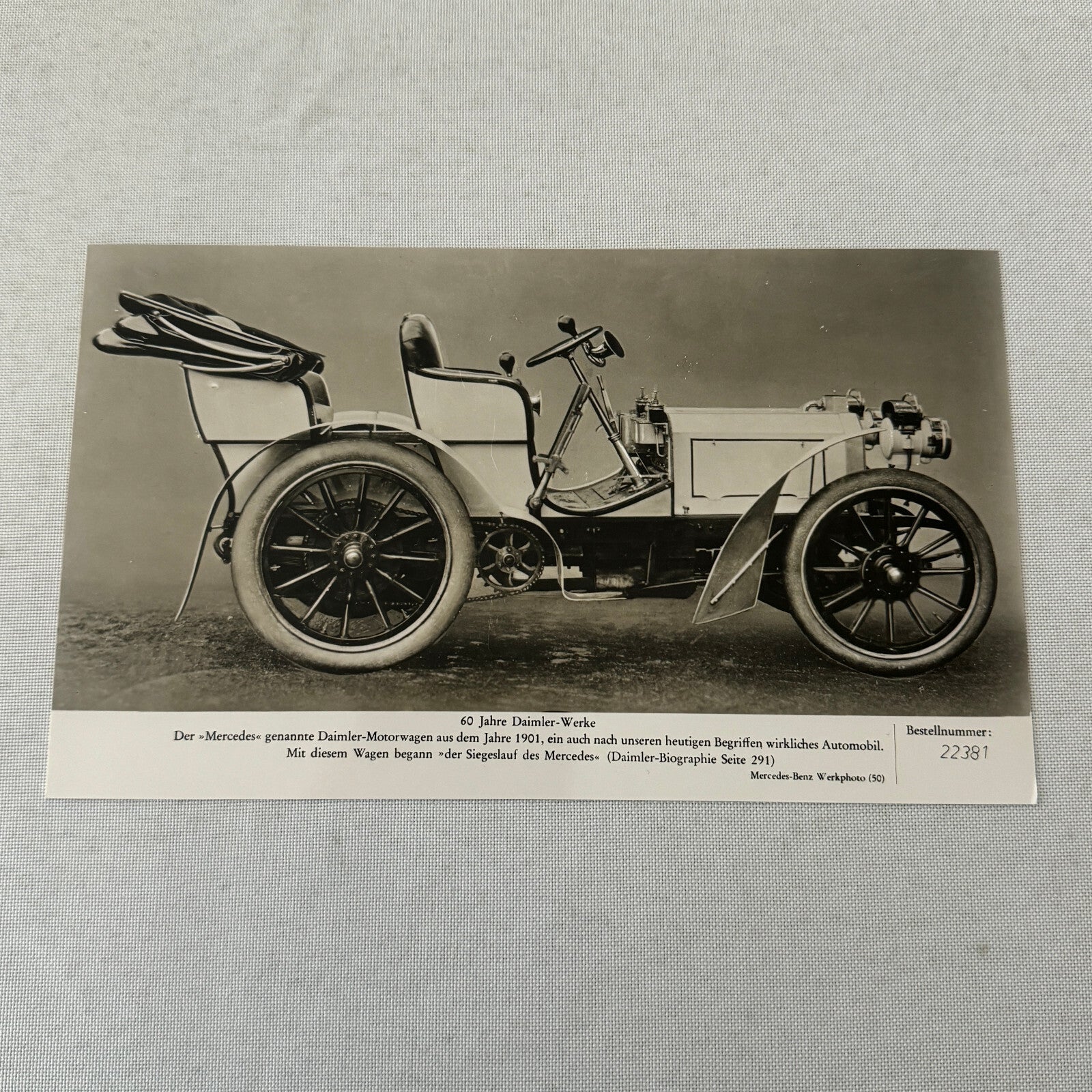 1901 Daimler Car Mercedes Benz Factory Press Photo Photograph Vintage
