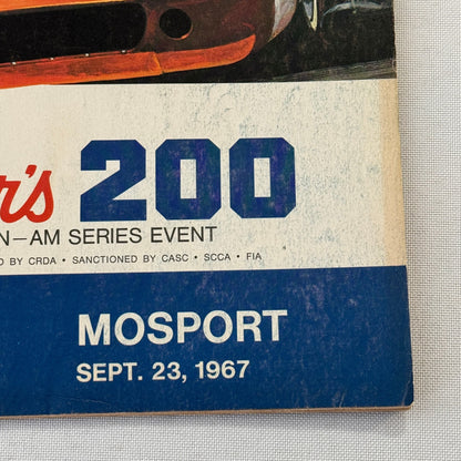 1967 Can Am Racing Program Players 200 Mosport Canada CanAm Bruce McLaren +