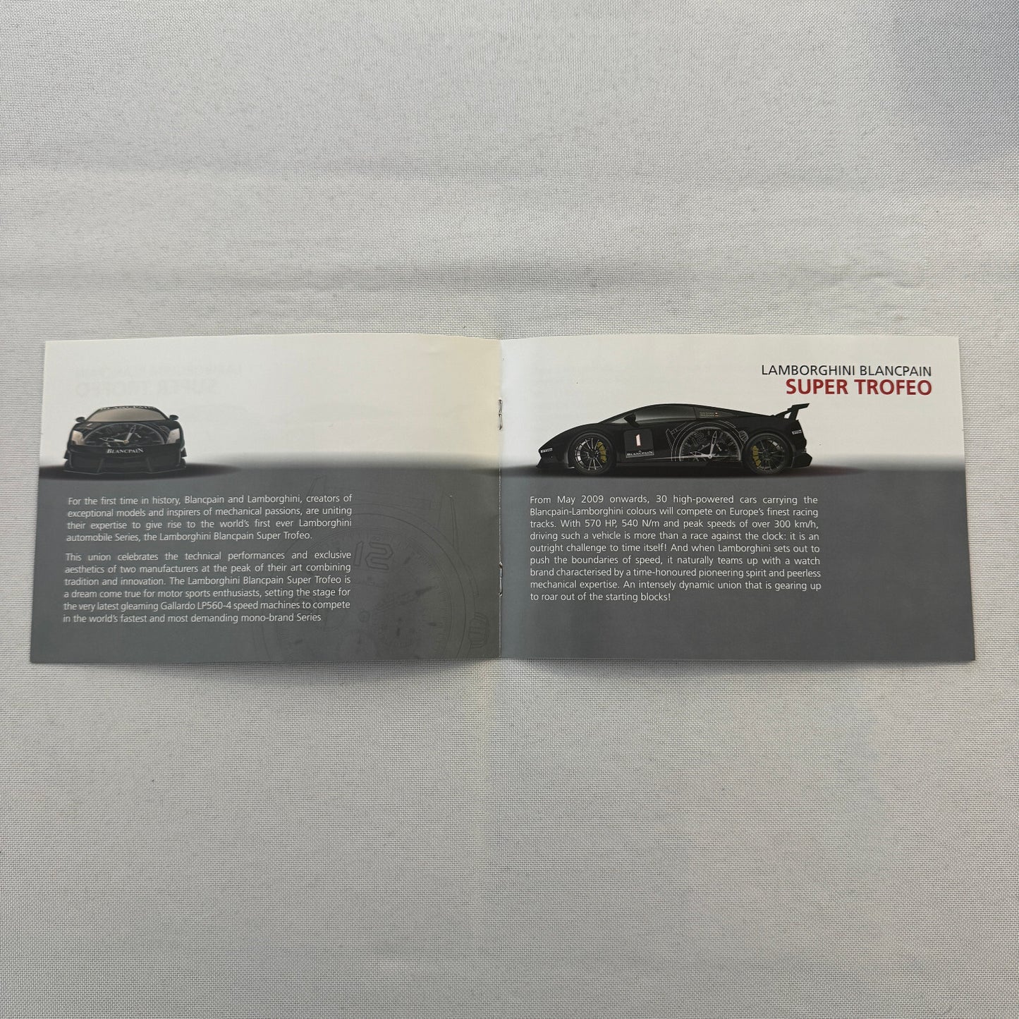 Lamborghini Blancpain Watch Super Trofeo Supercar Sales Brochure Catalog