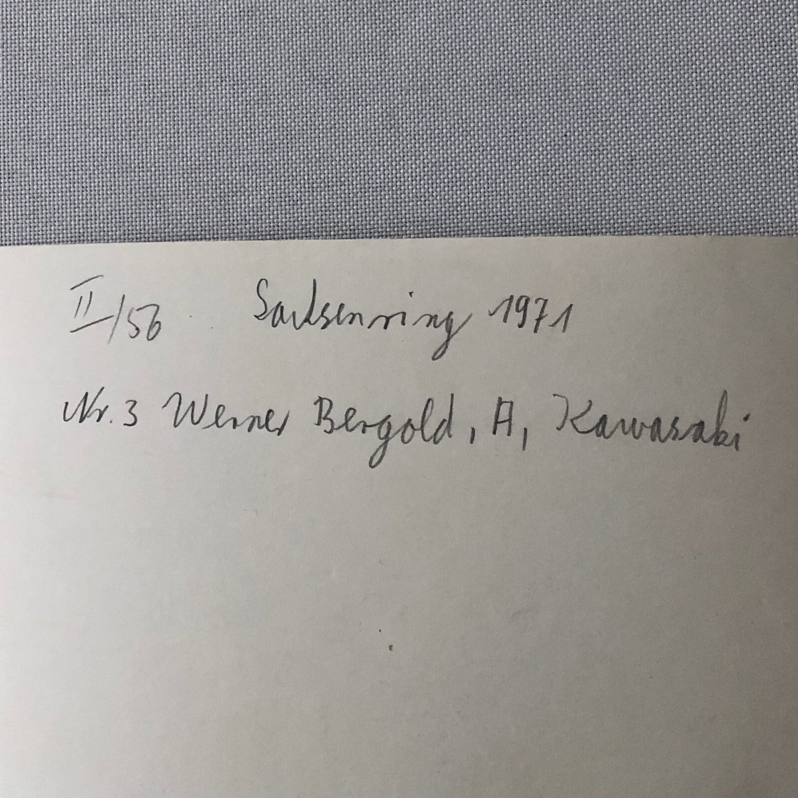 Vintage Motorcycle Racing Photo photograph Rider Werner Bergold Kawasaki 1971