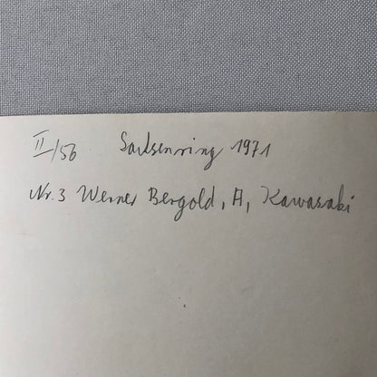 Vintage Motorcycle Racing Photo photograph Rider Werner Bergold Kawasaki 1971