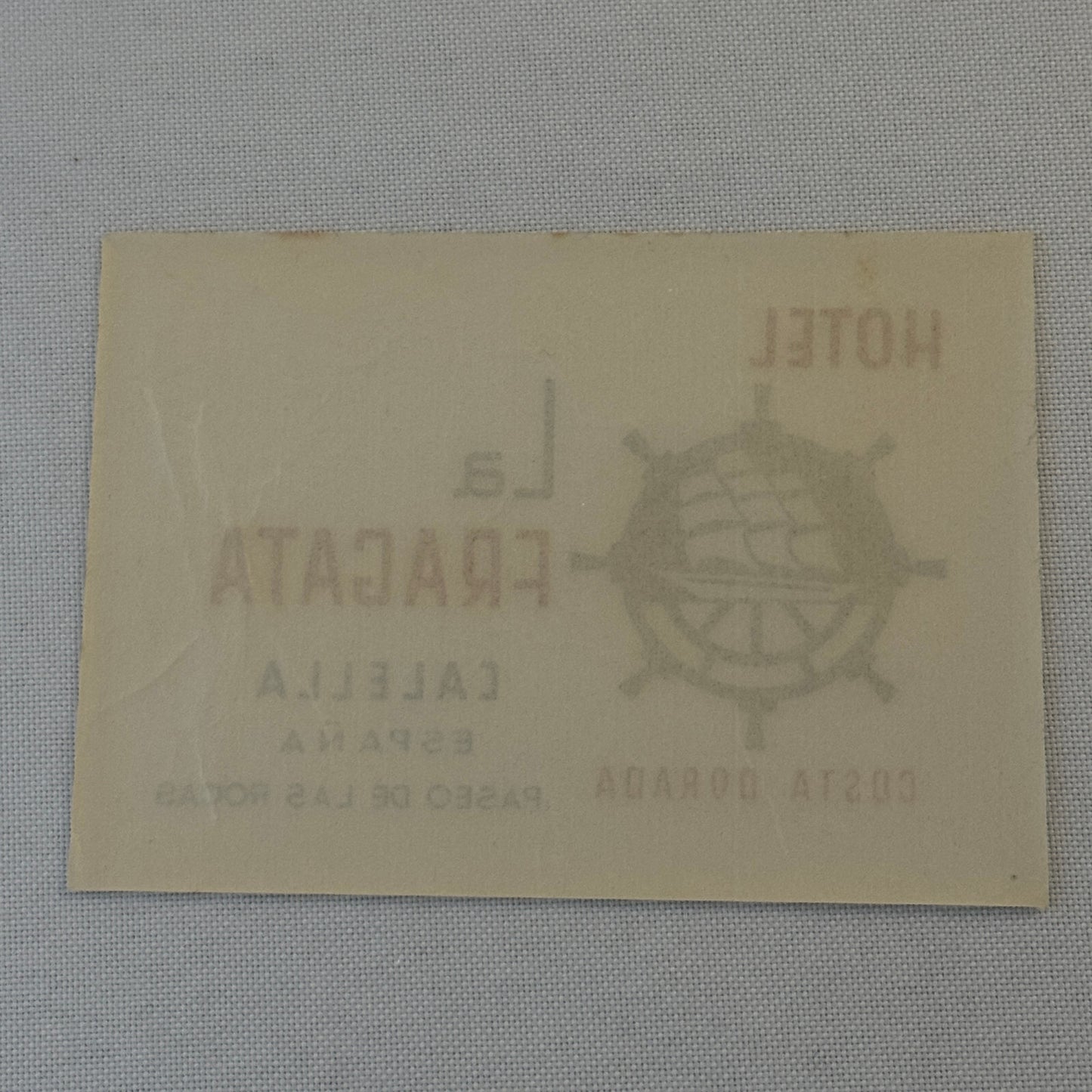 Vintage Hotel Travel Luggage Label Hotel La Fragata Calella Spain Espana