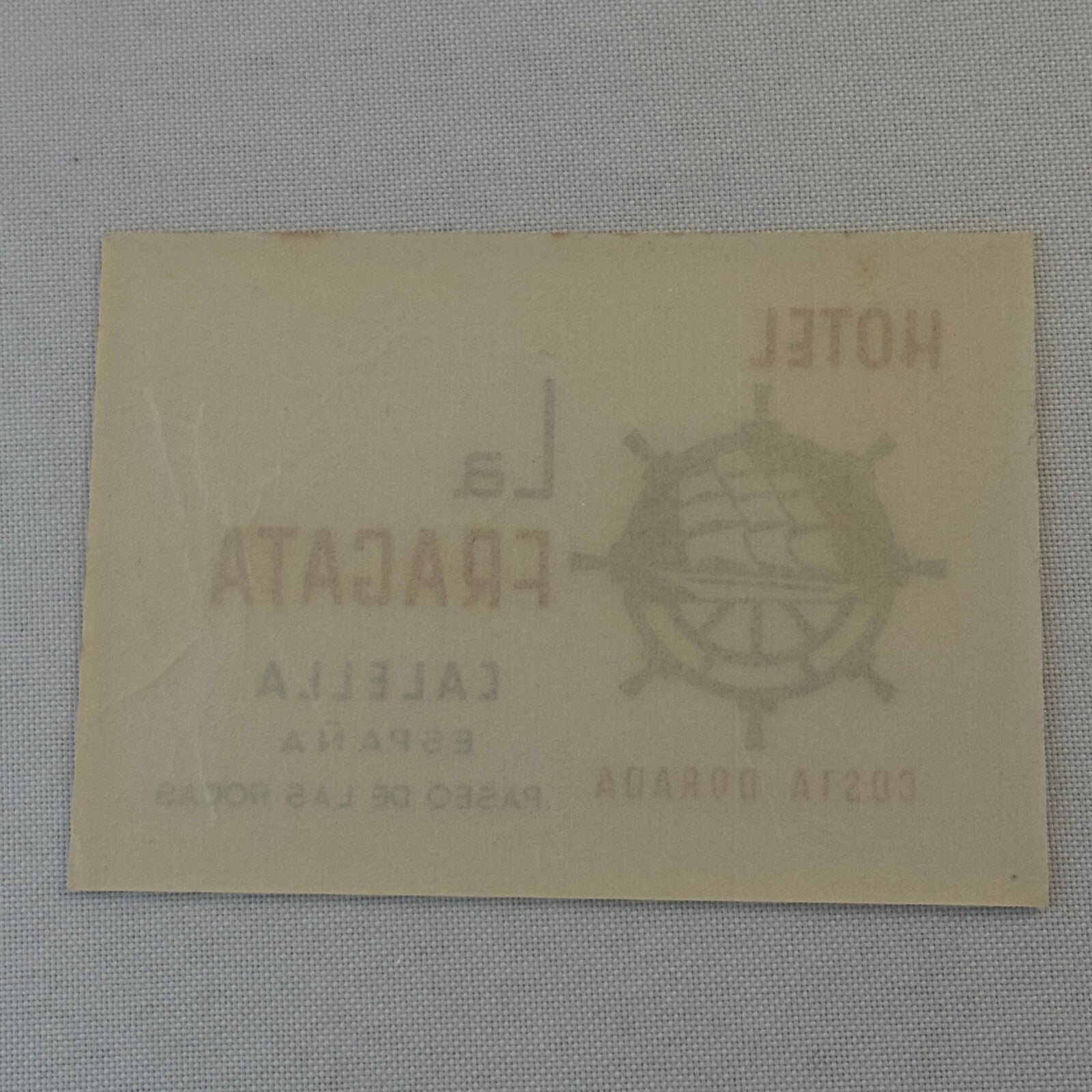 Vintage Hotel Travel Luggage Label Hotel La Fragata Calella Spain Espana