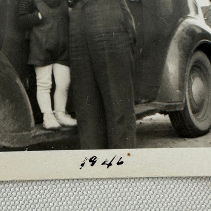 Vintage Car Automobile Photo Photograph Print Snapshot Quebec Canada Man Child