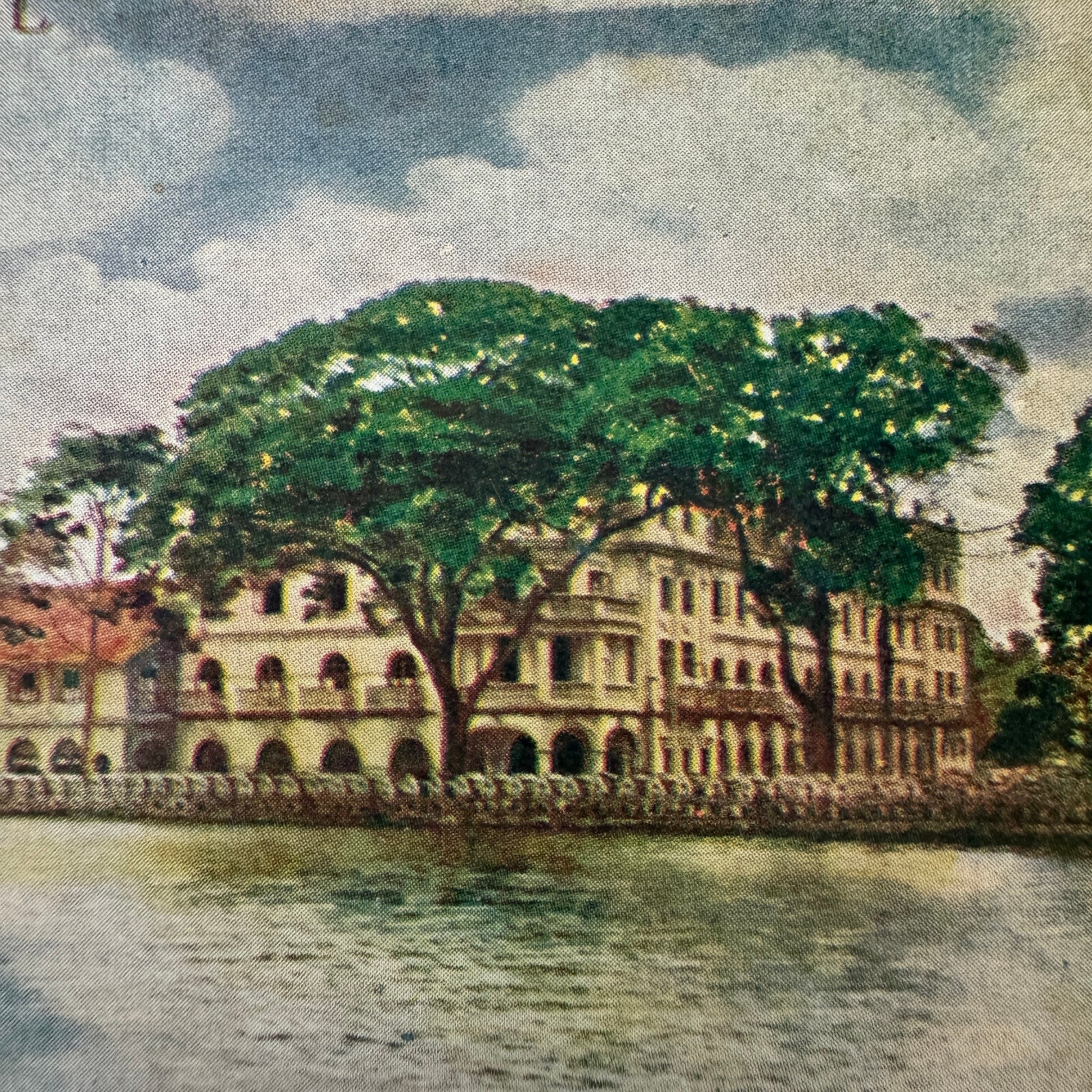 Vintage Hotel Travel Luggage Label Queen's Hotel Kandy Ceylon Sri Lanka