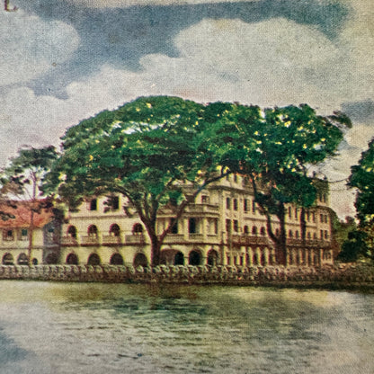 Vintage Hotel Travel Luggage Label Queen's Hotel Kandy Ceylon Sri Lanka