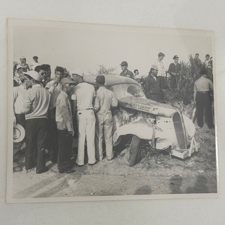 Vintage Racing Photo Crash Wreck Accident Motorsport