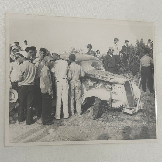 Vintage Racing Photo Crash Wreck Accident Motorsport