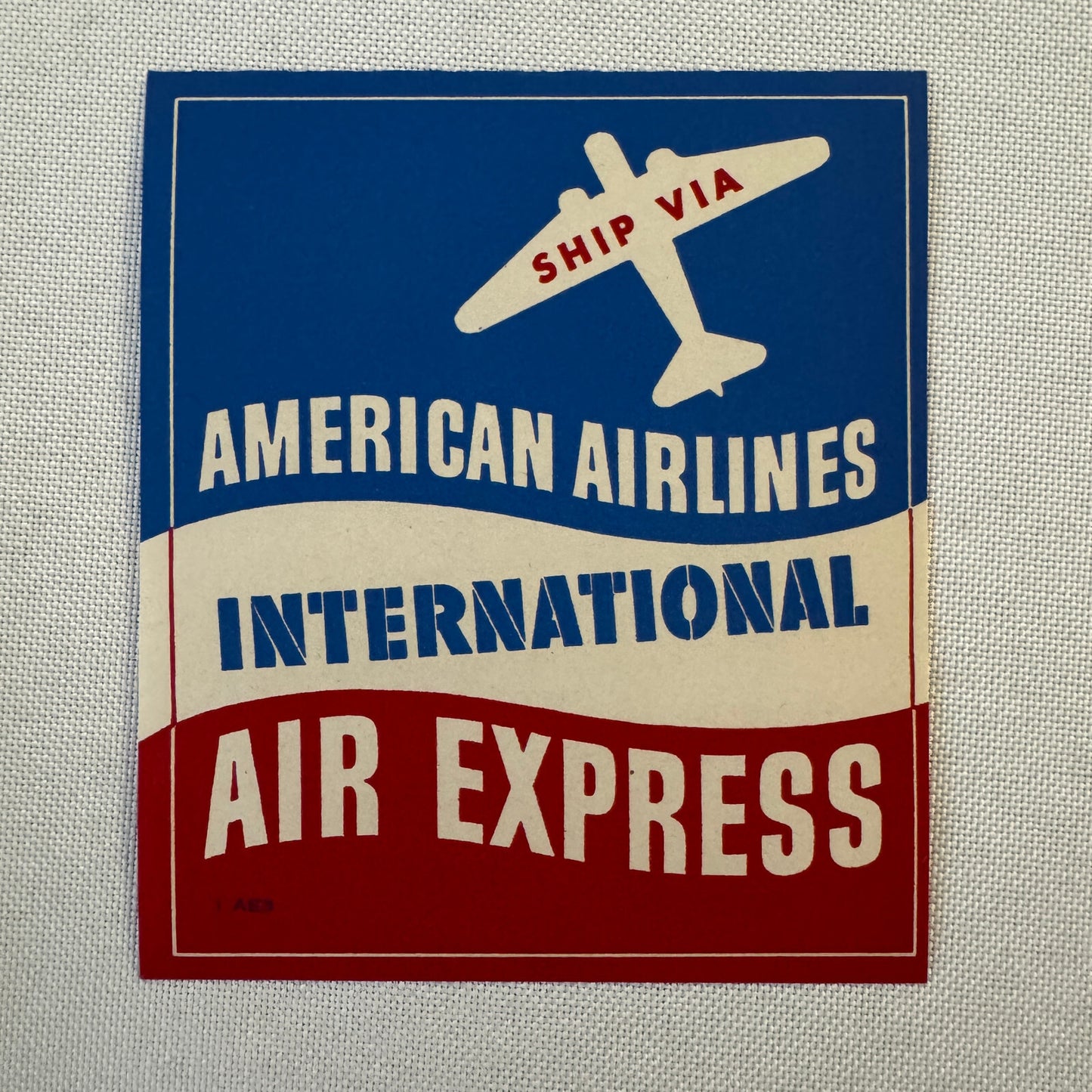 Vintage American Airlines International Air Express Shipping Luggage Label
