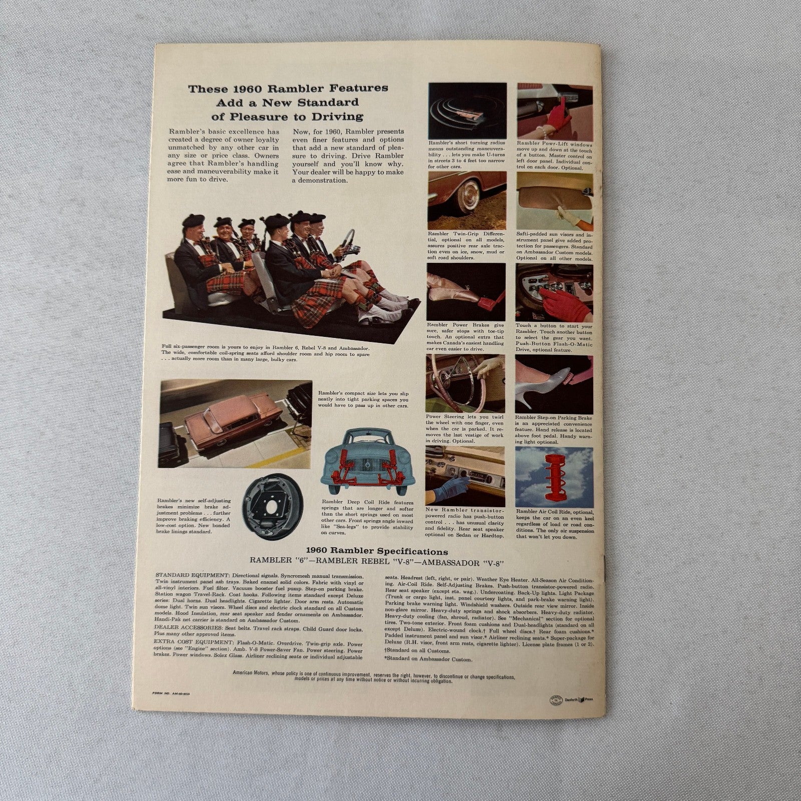 1960 Rambler Car Sales Brochure Catalog Rambler 6 Rebel Ambassador American