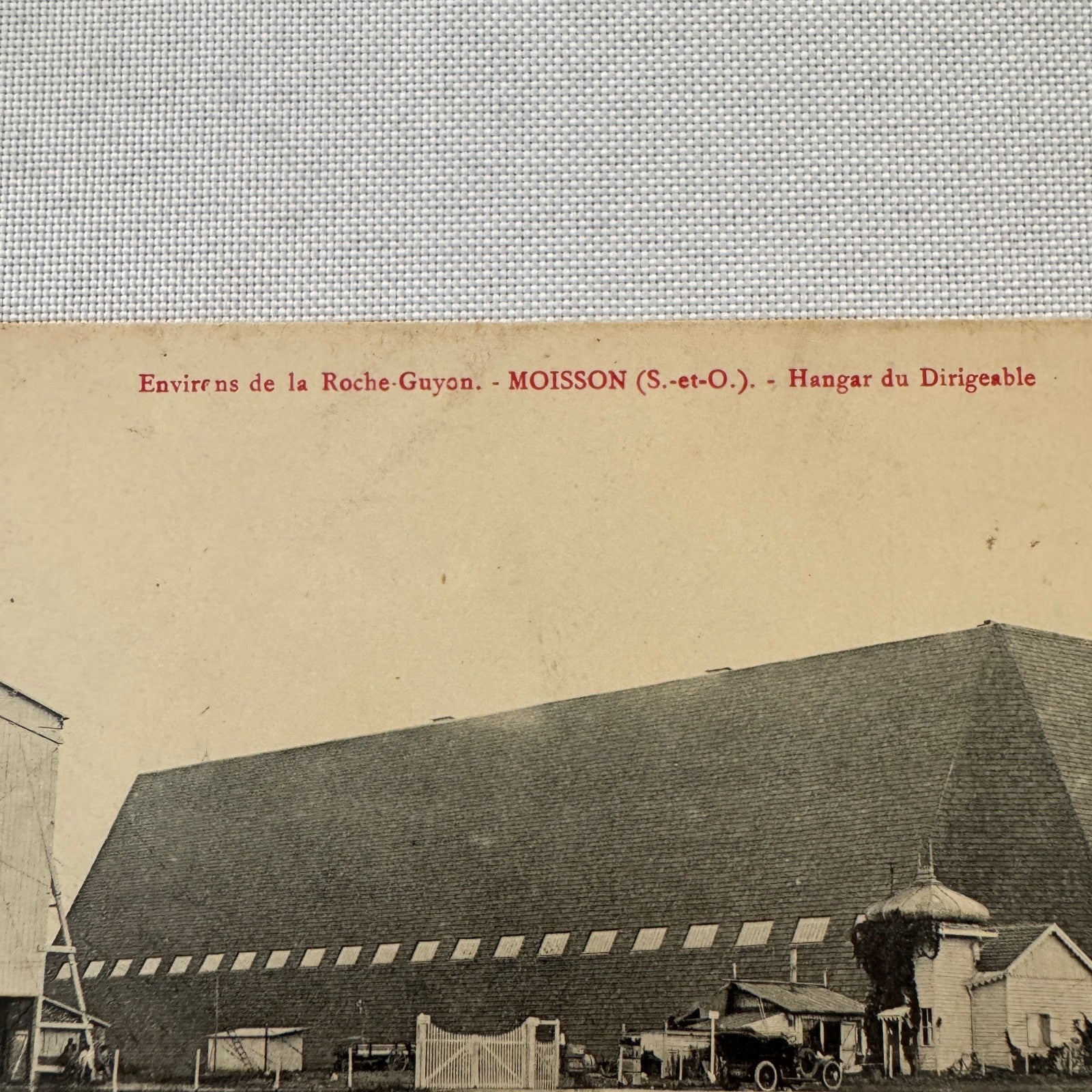 Vintage Zeppelin Airship Dirigible Hangar Building Postcard Post Card French