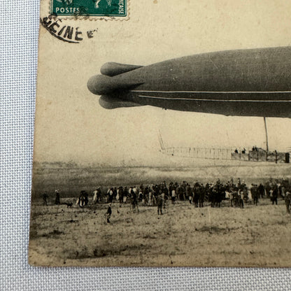 Vintage Zeppelin Airship Dirigible Postcard Post Card French Le Clement Bayard