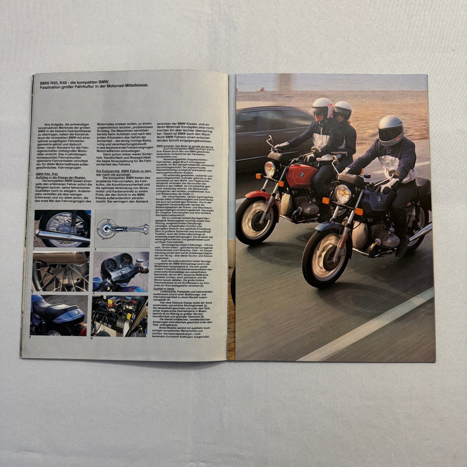 1981 BMW Motorcycle Sales Brochure Catalog R100 CS RT R80 R65 R45 GERMAN