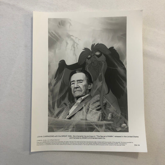The Secret of Nimh JOhn Carradine Great Owl Movie Film Press Photo Photograph
