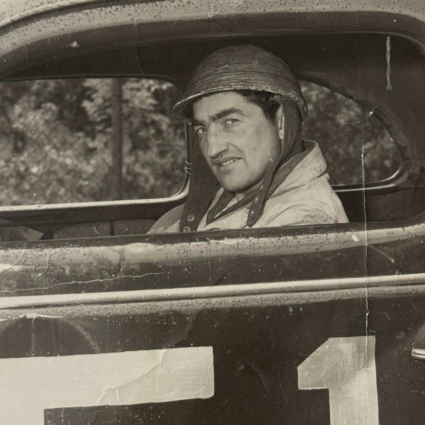 Vintage Stock Car Racing Car Driver Photo Photograph