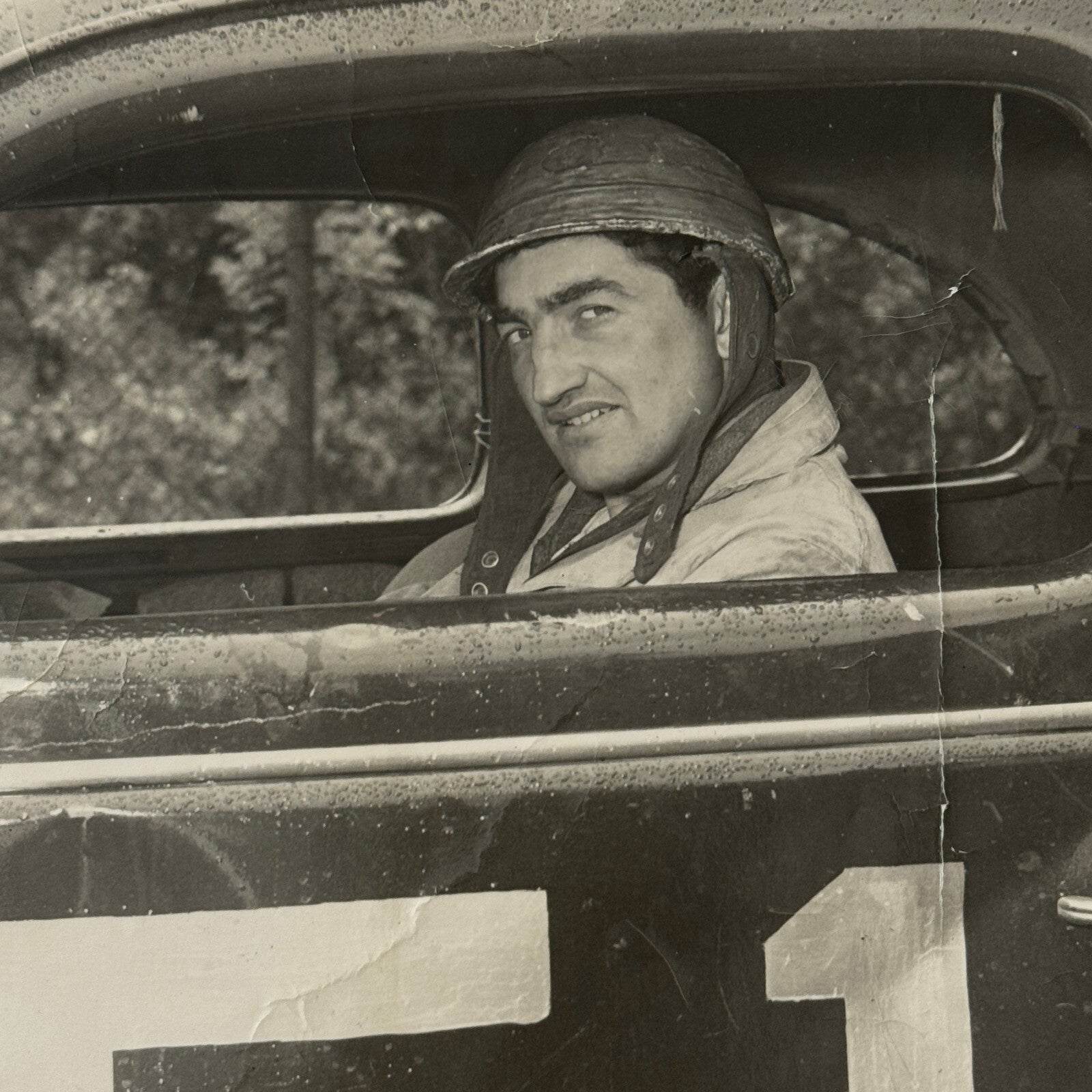 Vintage Stock Car Racing Car Driver Photo Photograph