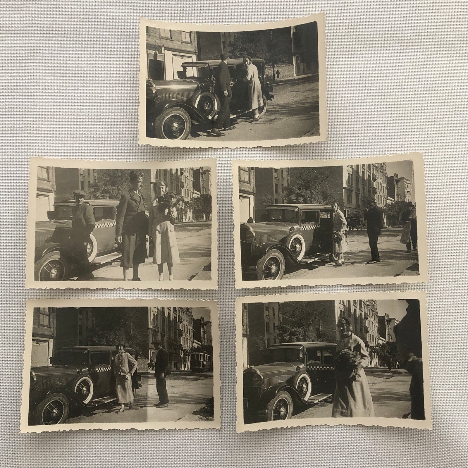 Vintage Photo Photograph Lot Taxi Cab Car Automobile People Woman AL22SM1