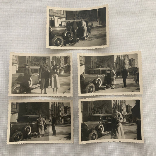 Vintage Photo Photograph Lot Taxi Cab Car Automobile People Woman AL22SM1