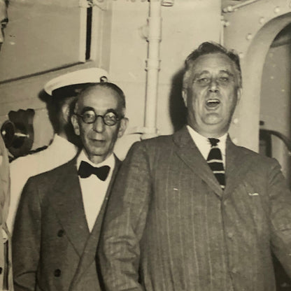Press Photo Photograph President Franklin Roosevelt Trip Destroyer Ship 1934