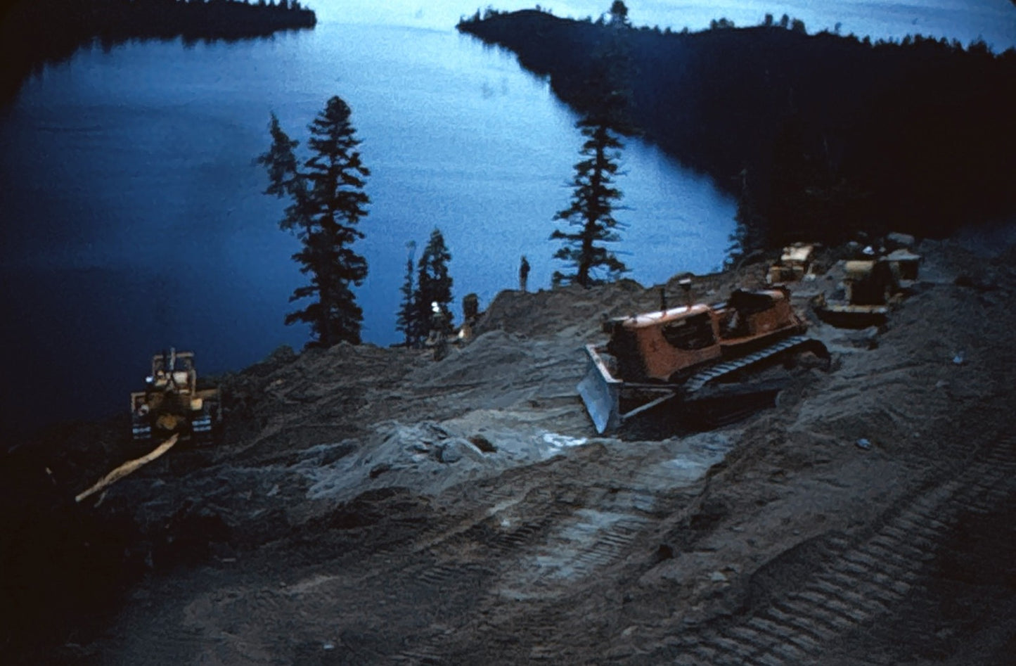 35mm Slide Vintage Image California Highway Construction Equipment Tractor