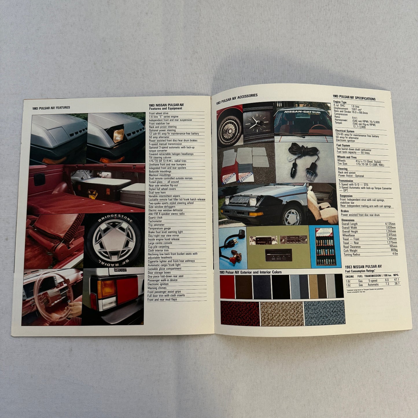 Nissan Pulsar NX Car Sales Brochure Catalog Advertising Vintage