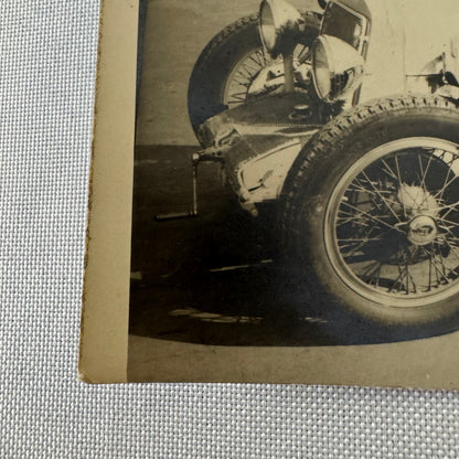 Vintage Italian Automobile Real Photo Postcard Post Card RPPC Men in Car